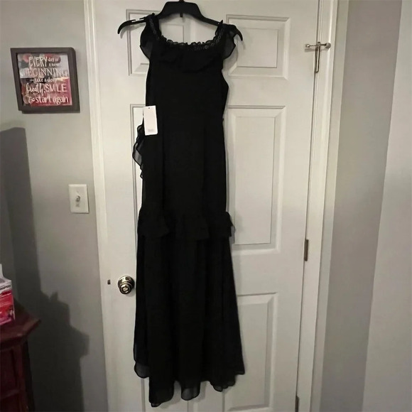 Tobi Black Ruffled Maxi Dress Sleeveless Formal S - Picture 9 of 9